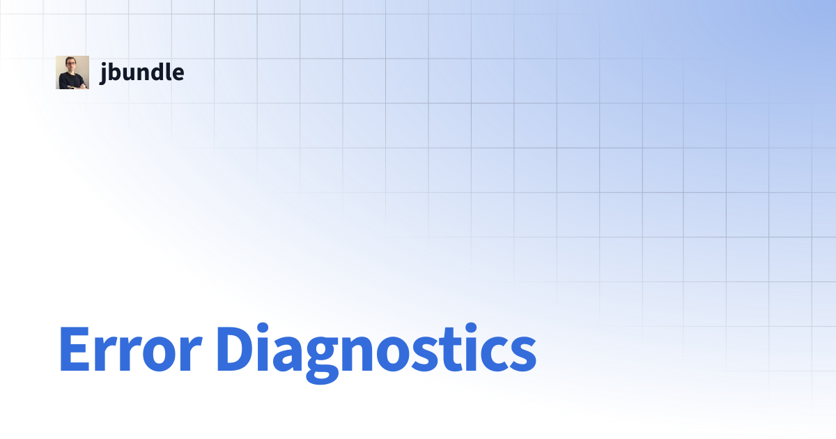 Error Diagnostics | jbundle